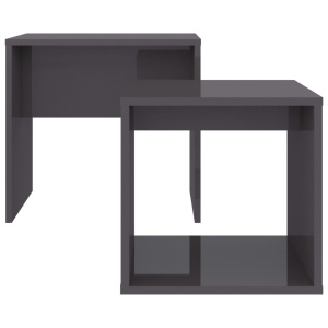 Set măsuțe de cafea, gri extralucios, 48 x 30 x 45 cm, PAL - Img 4
