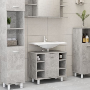 Set mobilier baie, 4 piece, gri beton, PAL - Img 12