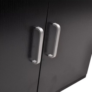 Set mobilier baie format din 3 piese cu chiuvetă inclusă, Negru - Img 4