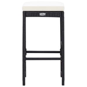 Set mobilier bar de grădină cu perne, 7 piese, negru, poliratan - Img 5