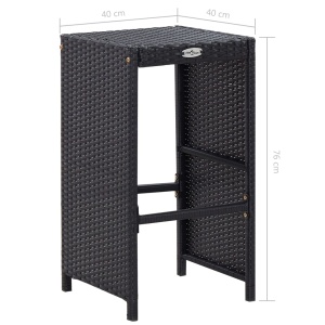 Set mobilier bar de grădină cu perne, 7 piese, negru, poliratan - Img 10