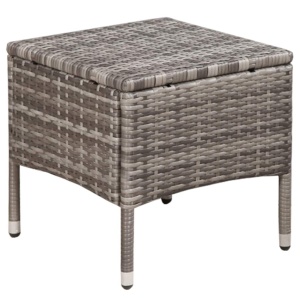Set mobilier bistro, 3 piese, gri, poliratan - Img 3