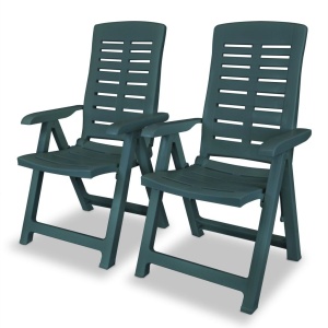 Set mobilier bistro, 3 piese, verde, plastic - Img 3