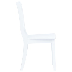 Set mobilier bucătărie, 5 piese, alb, lemn masiv de hevea - Img 5