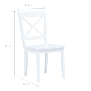 Set mobilier bucătărie, 5 piese, alb, lemn masiv de hevea - Img 11