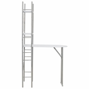 Set mobilier bucătărie cu depozitare, 3 piese, alb, MDF și oțel - Img 8