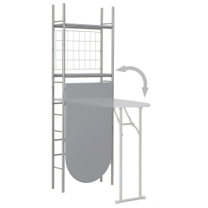 Set mobilier bucătărie cu depozitare, 3 piese, gri, MDF și oțel - Img 4