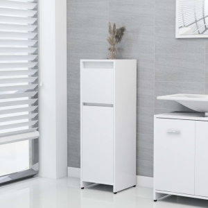 Set mobilier de baie, 4 piese, alb, PAL - Img 5