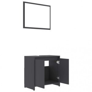 Set mobilier de baie, gri, PAL - Img 5