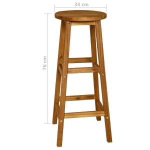 Set mobilier de bar, 3 piese, lemn masiv de salcâm - Img 7