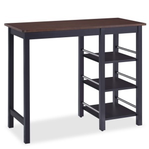 Set mobilier de bar, 3 piese, MDF, negru - Img 3
