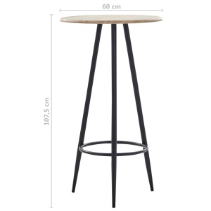 Set mobilier de bar, 5 piese, negru, material textil - Img 10