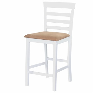 Set mobilier de bar din lemn, masă și 4 scaune, alb - Img 3