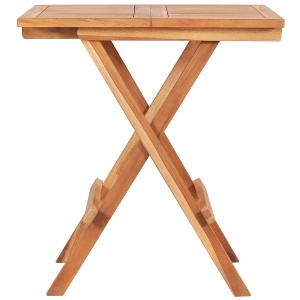 Set mobilier de bistro pliabil, 3 piese, lemn masiv de tec - Img 3