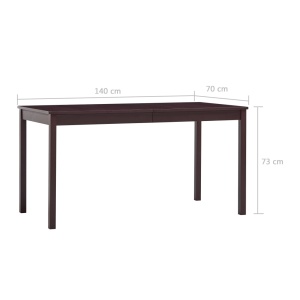 Set mobilier de bucătărie, 7 piese, maro inchis, lemn de pin - Img 10