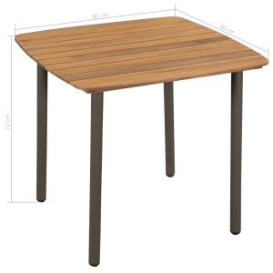 Set mobilier de exterior, 5 piese, lemn masiv de acacia și oțel - Img 5