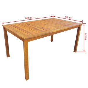 Set mobilier de exterior, 5 piese, lemn masiv de acacia - Img 6