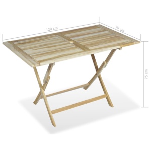 Set mobilier de exterior, 5 piese, lemn masiv de tec - Img 10