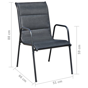 Set mobilier de exterior, 5 piese, negru, oțel - Img 11