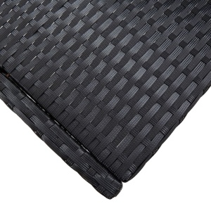 Set mobilier de exterior 5 piese, negru, poliratan, lemn acacia - Img 12