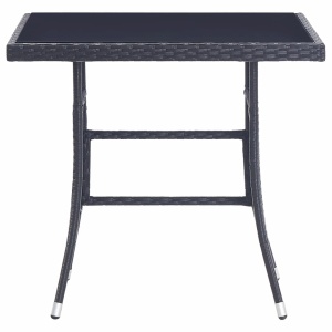 Set mobilier de exterior, 5 piese, negru, poliratan - Img 3