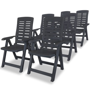 Set mobilier de exterior, 7 piese, antracit, plastic - Img 3
