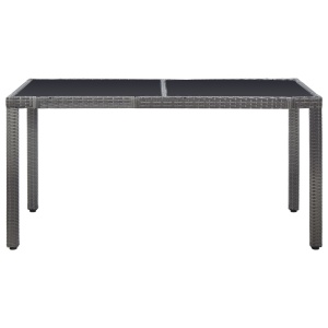 Set mobilier de exterior, 7 piese, gri, poliratan - Img 3