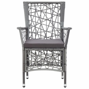 Set mobilier de exterior, 7 piese, gri, poliratan - Img 6