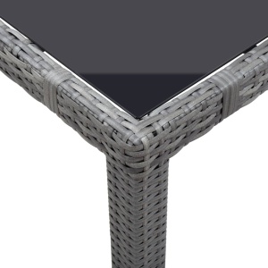 Set mobilier de exterior, 7 piese, gri, poliratan - Img 8