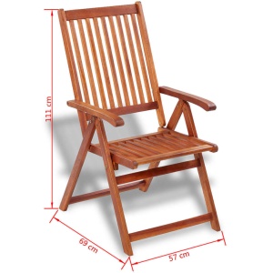 Set mobilier de exterior, 7 piese, lemn masiv de acacia - Img 10