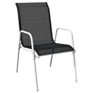 Set mobilier de exterior, 7 piese, negru, oțel - Img 4