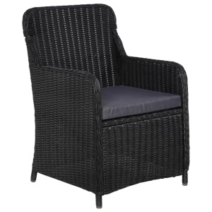 Set mobilier de exterior, 7 piese, negru, poliratan - Img 8