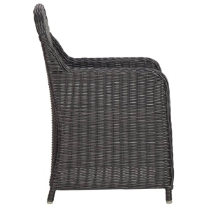 Set mobilier de exterior, 7 piese, negru, poliratan - Img 6