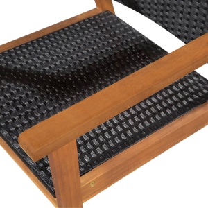Set mobilier de exterior, 7 piese, negru și maro, poliratan - Img 4