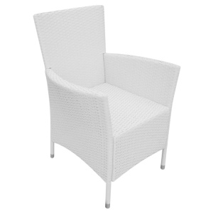 Set mobilier de exterior, 9 piese, alb crem, poliratan - Img 11