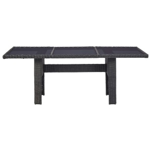 Set mobilier de exterior, 9 piese, negru, poliratan - Img 3