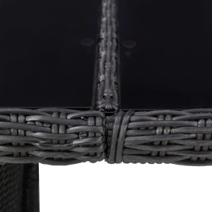Set mobilier de exterior, 9 piese, negru, poliratan - Img 11