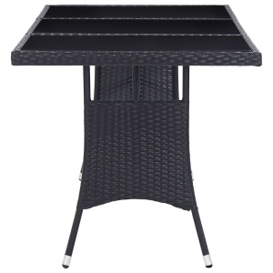Set mobilier de exterior, 9 piese, negru, poliratan - Img 4
