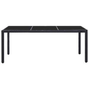 Set mobilier de exterior, 9 piese, negru, poliratan - Img 3