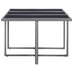 Set mobilier de exterior cu perne, 11 piese, gri, poliratan - Img 8