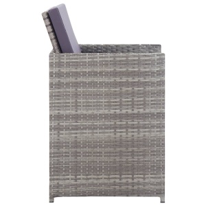 Set mobilier de exterior cu perne, 11 piese, gri, poliratan - Img 9