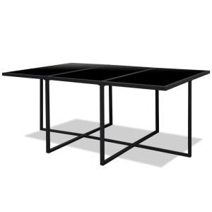 Set mobilier de exterior cu perne, 11 piese, negru, poliratan - Img 8