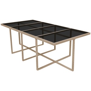 Set mobilier de exterior cu perne, 13 piese, bej, poliratan - Img 8