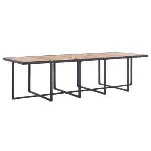 Set mobilier de exterior cu perne, 15 piese, negru, poliratan - Img 8