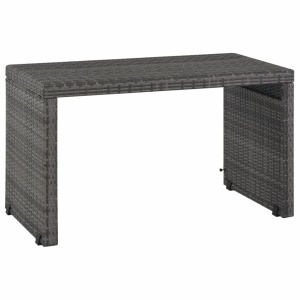 Set mobilier de exterior cu perne, 3 piese, gri, poliratan - Img 6