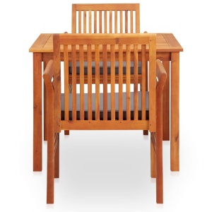 Set mobilier de exterior cu perne 3 piese, lemn masiv de acacia - Img 3