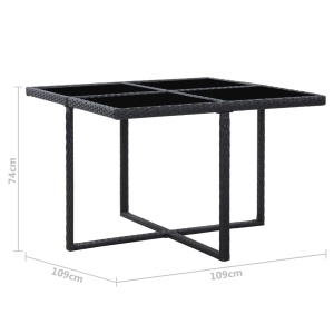 Set mobilier de exterior cu perne, 5 piese, negru, poliratan - Img 9