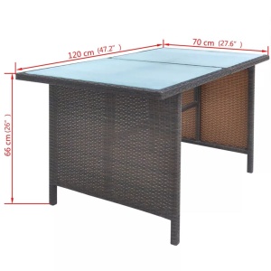 Set mobilier de exterior cu perne, 6 piese, maro, poliratan - Img 11