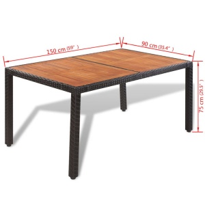 Set mobilier de exterior cu perne, 7 piese, poliratan - Img 6