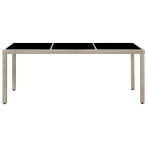 Set mobilier de exterior cu perne, 9 piese, bej, poliratan - Img 3